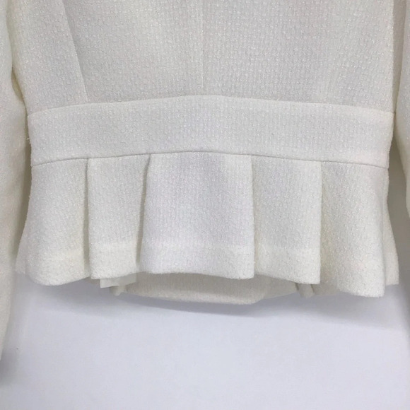 E’cole De Paris Women’s Crepe Blazer Formal Jacket Flower Detail Ivory Size S - Picture 5 of 9